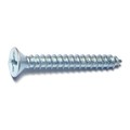 Midwest Fastener Sheet Metal Screw, #14 x 2 in, Zinc Plated Steel Flat Head Phillips Drive, 100 PK 03043
